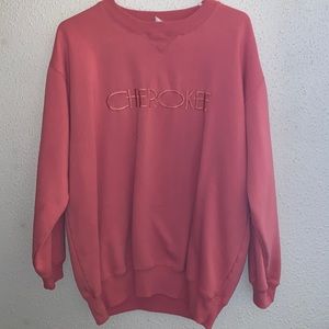 pink cherokee over sizes crew neck. size medium. cotton material